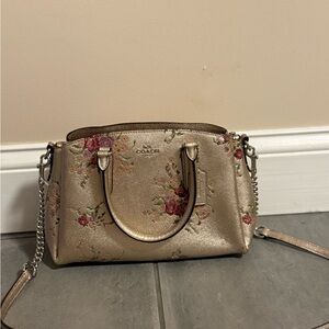Coach Gold Floral Crossbody Bag
